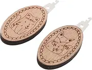 jojofuny 2pcs Needle Threaders Metal Sewing Needle Threader with Wood Handle for Hand Sewing Large Eye Cross Stitch Embroidery Craft Knitting Quilting