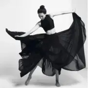 Women Big Swing Chiffon Long Dance Skirt Belly Dancewear Ballroom Elegant Show