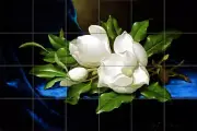 36 x 24 Giant magnolias flower Tile Mural Kitchen Backsplash Ceramic 3139