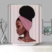 Wearing a Pink Turban 3D Shower Curtain Polyester Bathroom Decor Waterproof