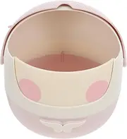 HOODANCOS Cute Cartoon Desktop Trash Can with Lid Tiny Waste Bin for Home Office Compact Rubbish Storage Easy to Clean for Small Spaces