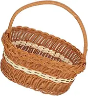 FONDOTIN Woven Picnic Basket Hand Made Storage Organizer for Home Durable and Lightweight Design for Outdoor Gatherings Camping and Family Picnics Rustic Style with Handle Large