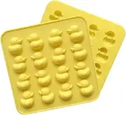 2 Pcs Duck Chocolate Silicone Mold - 16-Cavity Non-Stick Food Grade Silicone Molds for Ice Cube, Jelly, Fondant, Hard Candy