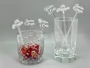 25 Personalized Drink Stirrers | Custom Stir Sticks | Last Name Swizzle Sticks
