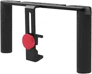 versal Aluminum Alloy Dual Handheld Phone Cage Dual-Hand Video Cage with 3200K-6400K Bi-Color Video Light Microphone for 40-92mm Width Phones for Filmmaking News Interview Vlogging Black One Size