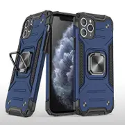 MCC Shockproof iPhone 12 Pro Heavy Duty Case Cover Tough Apple Ring Holder [Dark Blue]