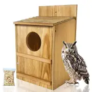Owl House - Wooden Owl BoxOwl Houses for Outdoors Suitable for Screech Owl Ne...