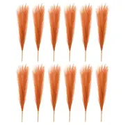 12 Pcs 17 Inch Faux Pampas Grass Artificial Boho Decor Orange
