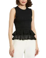 Mac Duggal Ruffle Hem Shirt