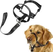 EZONEDEAL Soft Dog Head Collar for Small Medium Large Dogs on Walks No-Pull Dog Collar Training Headcollar Dog Training Halter Control for Heavy Pullers (Black, L)