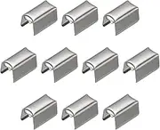 uxcell Fold Over Crimp Caps, 100Pcs 8 x 4mm Ribbon End Clasp Tips Clamp Cord Ends for Jewelry DIY Craft Making, White Nickel