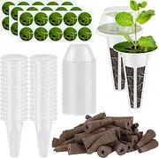 120Pcs Seed Pod Kit for Aerogarden, Reusable Hydroponic Grow Anything Kit with 30 Grow Sponge and 30 Pod Labels for Seed Starting System, Clear Plant Seed Starter Sponges Kit for Vegetables Fruits