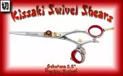 Kissaki Pro 5.5" Gokatana R DOUBLE SWIVEL Hair Cutting Scissors Salon Shears