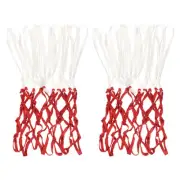 2Pcs 20" Polyester Light Type Basketball Hoop Net Replacement, White Red