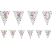 Rose Gold Prismatic 90th Birthday Flag Banner 2.74m
