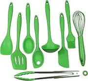 Premium Silicone Kitchen Tool and Utensil, 9 Piece Set, Green