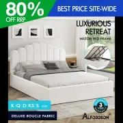 ALFORDSON Bed Frame Queen Double King Single Gas Lift Storage Base Wooden Boucle