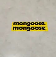 Mongoose 6x1" pre cut black /yellow quality weather proof sticker 2pcs