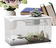 Fish Tank | Desktop Large Fish Tank Aquarium,Modern Panoramic HD Container, Desk Decor for Betta Guppy Shrimp Turtle Plants Tabletop Display