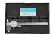 SHOCK PROOF 150/.02MM METRIC DIAL CALIPER STAINLESS 4 WAY + INSPECTION REPORT P}