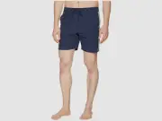 $59 Brixton Men's Blue Comfort-Fit Stretch Waist Drawcord Swim Trunks Size XL