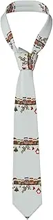 [WURTON] Cute Animal Fox Flower Print Men'S Neckties Tie,Funny Novelty Neck Ties Cravat For Groom,Father, And Groomsman