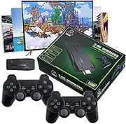 EqiEch Classic Retro Game Console with Dual 2.4G Wireless Controllers Game Consoles for 4K TV, Video Game Console Built-in 64GB TF Card 10000 Classic Games,Plug & Play HDMI-compatible