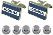 [Select Gifts] Shirt Dress Studs Iconha City Espirito Santo State Flag Cufflinks