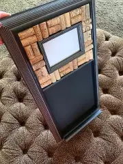 Wine Country Cork Chalkboard Beautiful black Wooden Frame Menu Board Wedding 26”