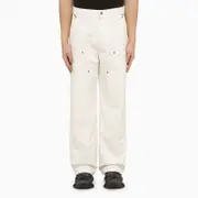 [REPRESENT] Cream cotton trousers L White