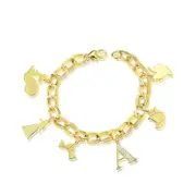 Disney Couture Kingdom - Sleeping Beauty - Aurora Charm Bracelet Yellow Gold