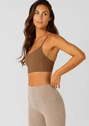 [Lorna Jane] Supreme Comfort Longline Sports Bra in Brown, Size - XL XL Dark Cedar