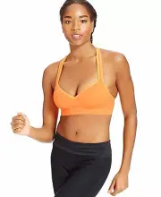 New IDEOLOGY Women's Mid-Impact Workout Yoga Sports Bra Orange 73019R250 M