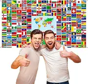 CHEUNGHAO World Flag Banner International Flags Banner Country Flags Banner Backdrop Decoration with Brass Grommets