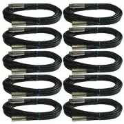 10 lot 10ft xlr male female 3pin MIC Shielded Cable microphone audio cord pack