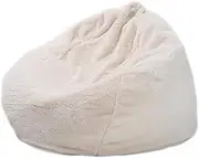 UYSOFRCV Bean Bag Chair Cover(Cover Only,No Filler),Premium Faux Rabbit Fur Bean Bag Lazy Sofa Bed Cover for Adults,Living Room Bedroom Furniture Outside Cover,White