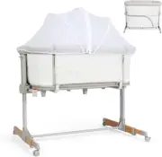 Baby Bassinet Bedside Sleeper Playpen 3 in 1, Arms Reach Co Sleeper Adjustable