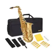 LyxJam Alto Saxophone E Flat Brass Sax Beginners Kit, Mouthpiece, Neck Strap,...