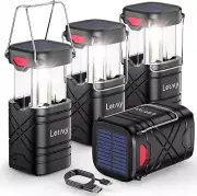 4 Pack Camping Lantern, Rechargeable LED Lanterns, Solar Lantern Battery Powered