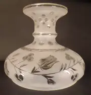 10" Fitter Hand Cut Copper Wheel Bell Flower Design Astral Glass Lamp Shade