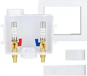 [EFIELD] Universal Washing Machine Outlet Box, 1/2-inch Pex-A Expansion Fitting Connection With Stainless Steel Water Hammer Arrestor, Center Drain