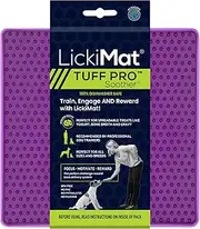 LickiMat PRO Tuff Soother for Dogs, Heavy Duty Lick Mat, Calmer, Anxiety Reliever and Alternative to Puzzle Toys and Slow Feeder Bowls. Perfect for Peanut Butter, Yoghurt, Healthy Treats, Purple.