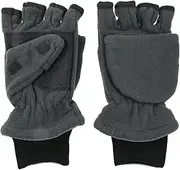 [Fitbitey] 1 pair Open top connected gloves for men and women, thick and warm touch screen without fingers, suitable for sports and running in cold weather