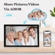 15in Digital Picture Frame 80000 Photos Storage Auto Rotate WiFi HD Touch Screen