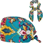 [YTYVAGT] Scrub Caps Women,Scrub Hats Suitable for Women,Ethnic Style Mandala Flower