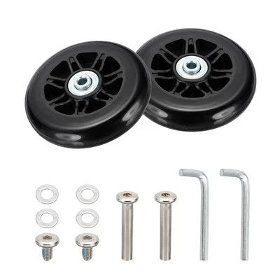 2Pcs 90x24mm Luggage Suitcase Wheels Replacement PU Trolley Wheel Repair Kits