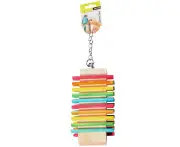 Avi One Parrot Toy Wooden Block With Rainbow Steps 37cm (22952)