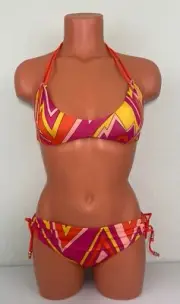 M Missoni Women's Retro Zig Zag Double Strap Bikini Set Aw Pink Size EUR 44