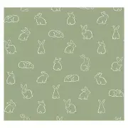 CRISTIANA MASI RABBITS GREEN WALLPAPER -GREEN / WHITE