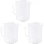Mellisso 3X Measuring Jug 250ML Graduated Beaker Clear White Plastic Cup